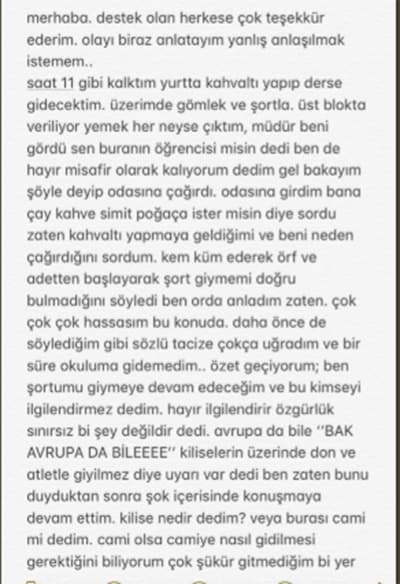 "Yurtta şort giydiği için ifadesi alındı" iddiası